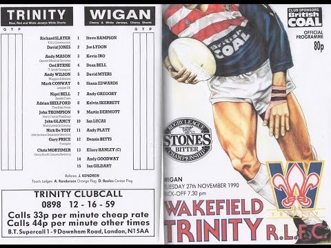 Wakefield Trinity V Wigan   27th November 1990 Full Game