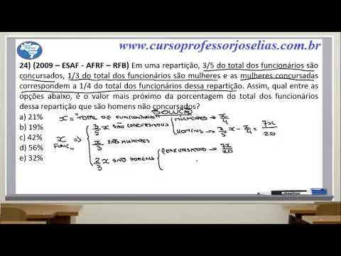 QUESTÃO 24  MATEMÁTICA - PORCENTAGEM - QUESTÃO RESOLVIDA   ESAF