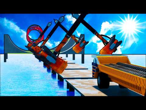 TESTING LONG CARS vs CAR WIPEOUT CHALLENGE in Teardown