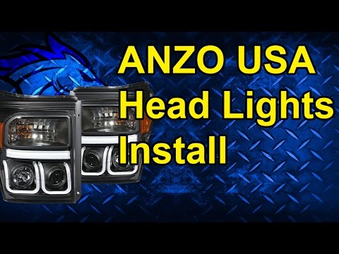ANZO Head Lights Install: 2012 Ford Powerstroke