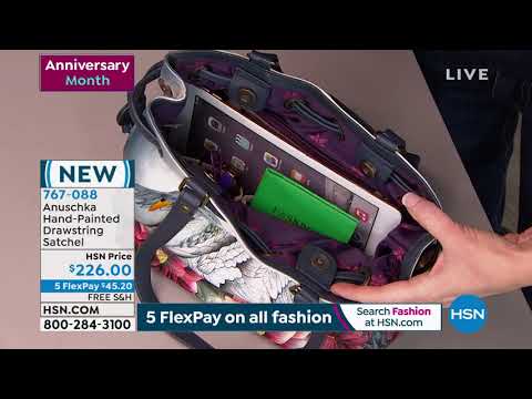 Anuschka HandPainted Leather Drawstring Satchel