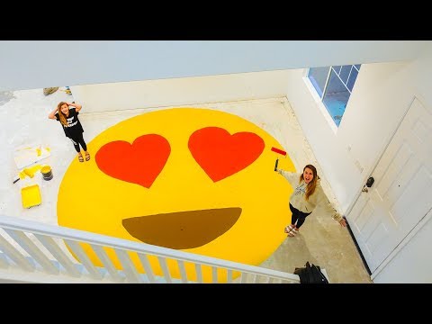 Family surprises daughter with HUGE PAINTED EMOJI in new house!! 😍 | Slyfox Family Video