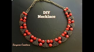 How to Designer Statement Beaded Necklace 👰🏻🏵💞