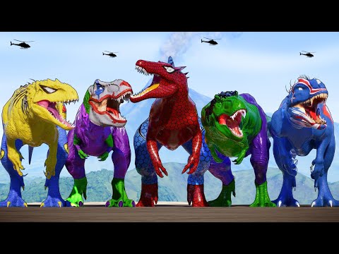 New Spider-Man Dinosaur Mod: Epic T-Rex & Spinosaurus Jurassic Battle (4K)