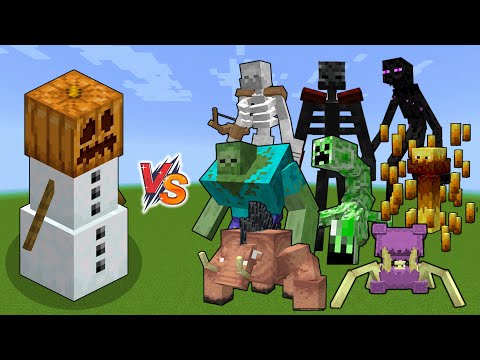 OP SNOW GOLEM vs Mutant Creatures - OP SNOW GOLEM vs Mutant mobs