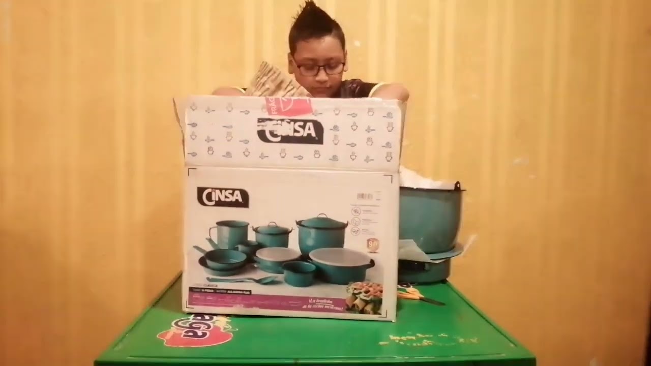 unboxing de una bateria de peltre marca cinsa