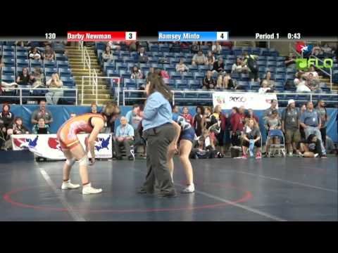 Junior WM 130 - Darby Newman (Ohio) vs. Ramsey Minto (Texas)