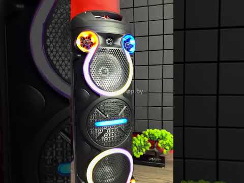 фото большая портативная bt колонка zqs 6301/6302 75 вт с микрофоном и подсветкой, fm радио, беспроводная 0