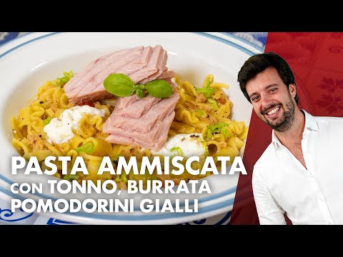 Mix di Pasta: Tonno Fresco, Pomodorini Gialli e Burrata - Ricetta Deliziosa!