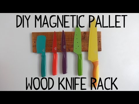 DIY Magnetic Pallet Wood Knife Rack! Video
