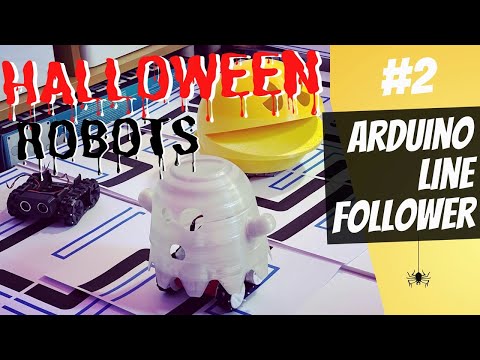 YouTube Thumbnail for Halloween Robots, Part 2: Arduino Line Following Bots