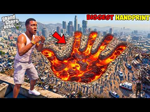 Franklin Found a GIANT TITAN HANDPRINT WITH AVENGERS in GTA 5