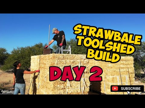 Strawbale Toolshed Build: Day 2