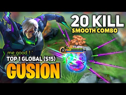 20 KILL! Gusion Ultra Fast Hand [ Top 1 Global Gusion (S15) ] By Me Good !` - Mobile Legends