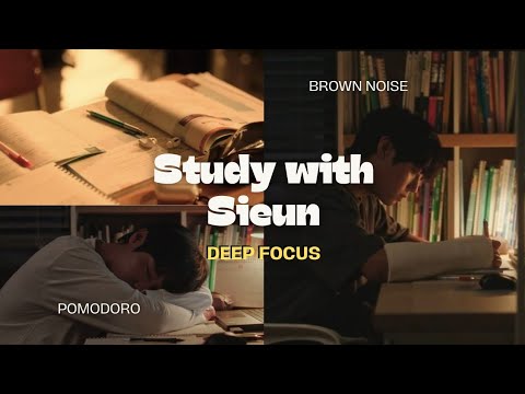 Study With Sieun from Weak Hero | 25x4 Pomodoro Session + Brown Noise & Rain Sound #weakhero #focus