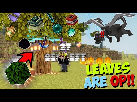 Insane Minecraft Challenge: Leaves = OP Items, Game Kills Me Every 30s 😱