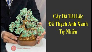 Cây Đá Phong Thuỷ Tài Lộc Đá Thạch Anh Xanh Tự Nhiên Size 30cm