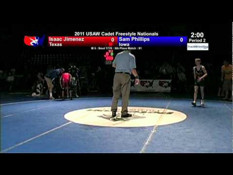 Cadet Freestyle 5th 91 - Isaac Jimenez (TX) vs. Sam Phillips (IA)