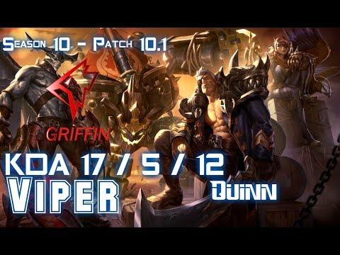 GRF Viper QUINN vs YASUO ADC - Patch 10.1 KR Ranked