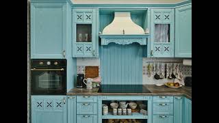Угловая голубая кухня в стиле прованс Проект 169 фото 7