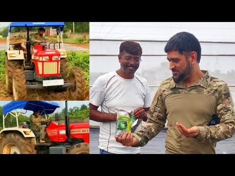 Watch MS Dhoni Spotted Doing organic Farming using His latest Beast Swaraj tractor At Ranchi farm.