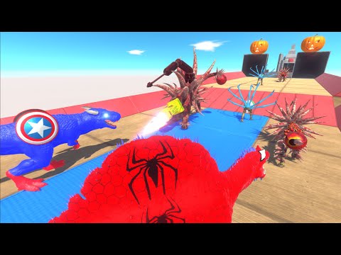 🔥Escape The Spike Alien⚡incoming SuperHero Dinosaurs🦖-Animal Revolt Battle Simulator