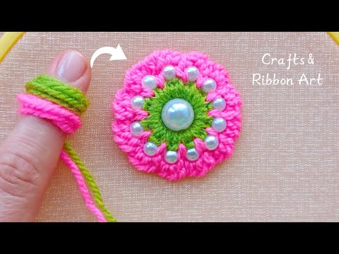 It's so Cute ☀️💖 Superb Woolen Flower Making Trick with Finger - You will Love It- DIY Woolen Flower