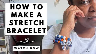 Diy Stretch Bracelet tutorial. Step by step video. Easy handmade jewelry for beginners 