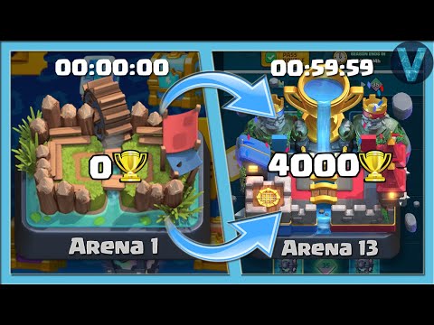 ДЛИННЫЙ ПУТЬ от 0 до 4000 КУБКОВ за 60 МИНУТ! СПИДРАН от 1 АРЕНЫ до 13 АРЕНЫ/ Clash Royale