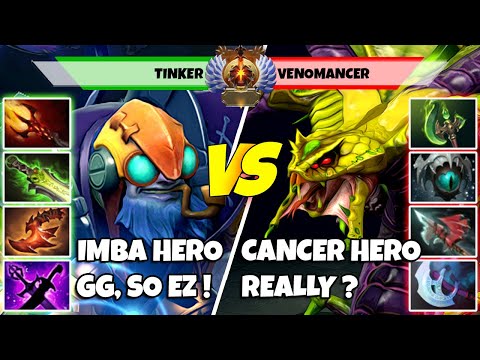TINKER (Mid) vs VENOMANCER (Off) - Epic Battle Of Immortal Rank Dota 2 Players - Z Dota 2