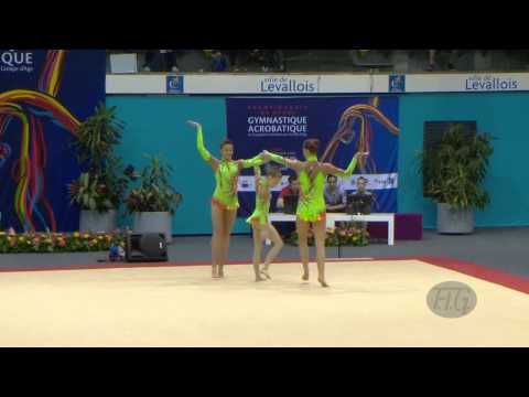 GREAT BRITAIN Women's Groups - Dynamic Qualifications  -- 2014 Acrobatic Worlds (FRA)