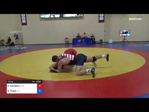 2018 Marine Corps US Open/UWW Junior Freestyle 97 Con 8 #2 - Cale Davidson (WWRTC) Vs. Gary Traub