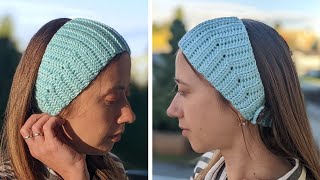 Crochet Headband with a Button Closure