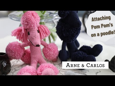 How to attach pom pom's to our knitted poodle - POODLEMANIA  - Pom Pom's by ARNE & CARLOS