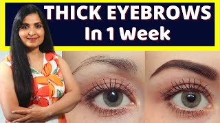 GROW THICK EYEBROWS IN 1 WEEK | My Secret Ingredient | Thick Eyebrows Naturally |  #Eyebrows