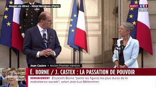 La passation de pouvoir de Jean Castex à Elisabeth Borne