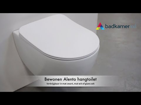 Bewonen Alento toiletset - hangtoilet Rimless mat wit - met Tece reservoir/bedieningsplaat - mat wit