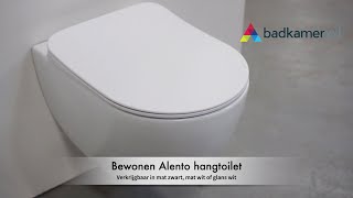 Bewonen Alento toiletset - hangtoilet Rimless mat wit - met Tece reservoir/bedieningsplaat - mat wit