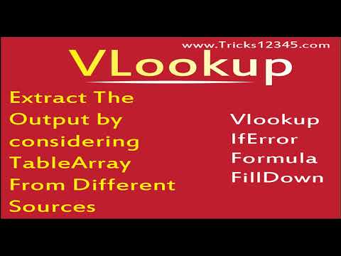 VLookup||Extract  Output By Considering TableArray From Difference Sources||VBA Macros||VBABasics