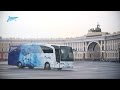 Сенатская, Невский, Дворцовая: первый рейс нового автобуса на «Зенит-ТВ» 
