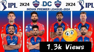Delhi Capitals' Roster: Full Player List IPL - 2024! 🌟🔷 | DC Squad Breakdown | #rishabhpant #delhi