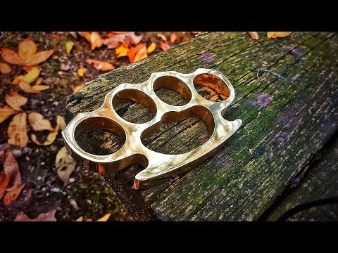 Making BRASS KNUCKLES (Knuckle Dusters) Using Stock Removal