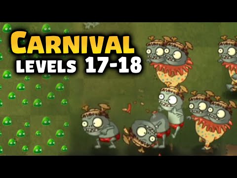 Plants vs Zombies 2 - Backyard Big Top - Carnival Event Levels 17-18 - Carnie Imp Twins - 9.4.1