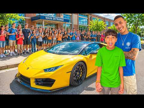 BUSCO A MI HIJO A LA ESCUELA EN UN LAMBORGHINI 😳