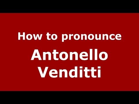 How to pronounce Antonello Venditti (Italian/Italy) - PronounceNames.com