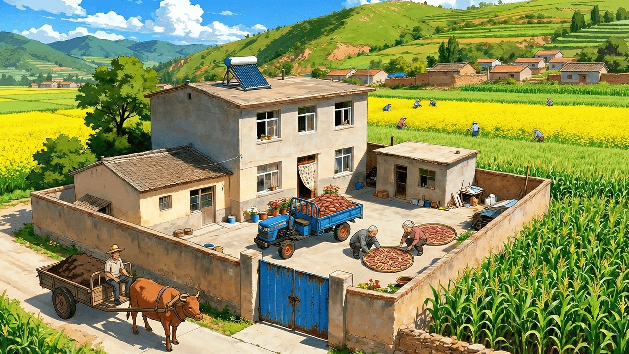 Peaceful Days in the Countryside: Harvesting Sweet Potatoes - Ghibli - Style Video