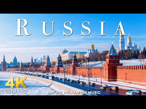 FLYING OVER RUSSIA (4K UHD) - Relaxing Music Along With Beautiful Nature Videos - 4K LIVE VIDEO UHD