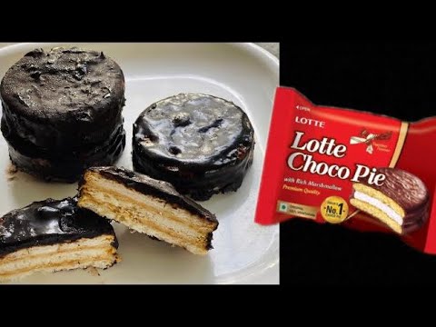 CHOCO PIE | lotte choco pie | eggless | 5 ingredients recipe | simple steps | flavours corner✨