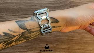 Vídeo de Pulseira Aros Strass Prata Aço compatível com Apple Watch