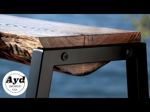 Rustic Modern Log Bench | Welded Steel Legs | DIY Woodworking Build